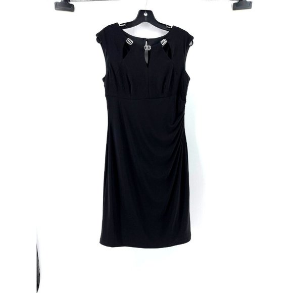 Scarlett Women's Black Sleeveless Cut Out Neck Party Cocktail Dress Size 8 - Picture 1 of 15